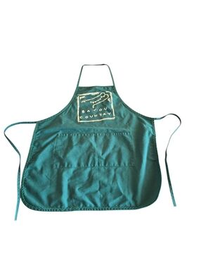 Vintage Green Bayou Country Alligator Made in USA Apron with Pockets
